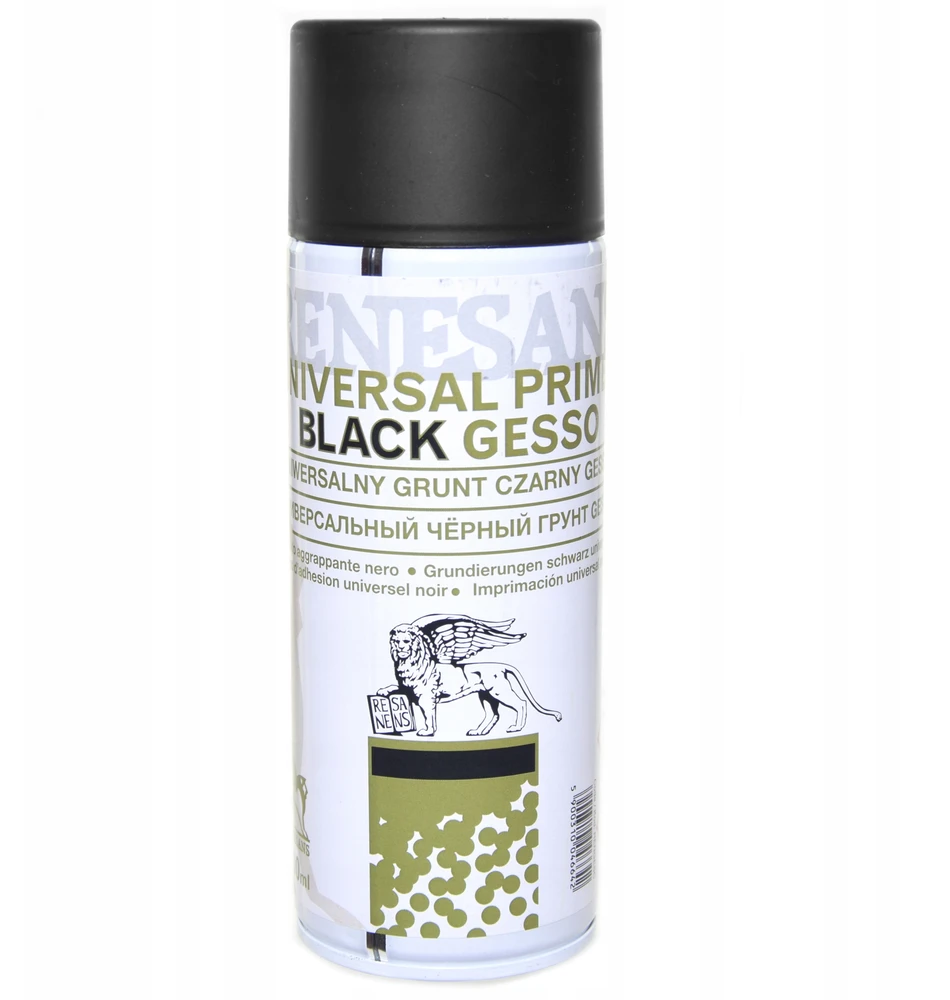 Renesans Universalus juodas gruntas Gesso purškiamas 400ml