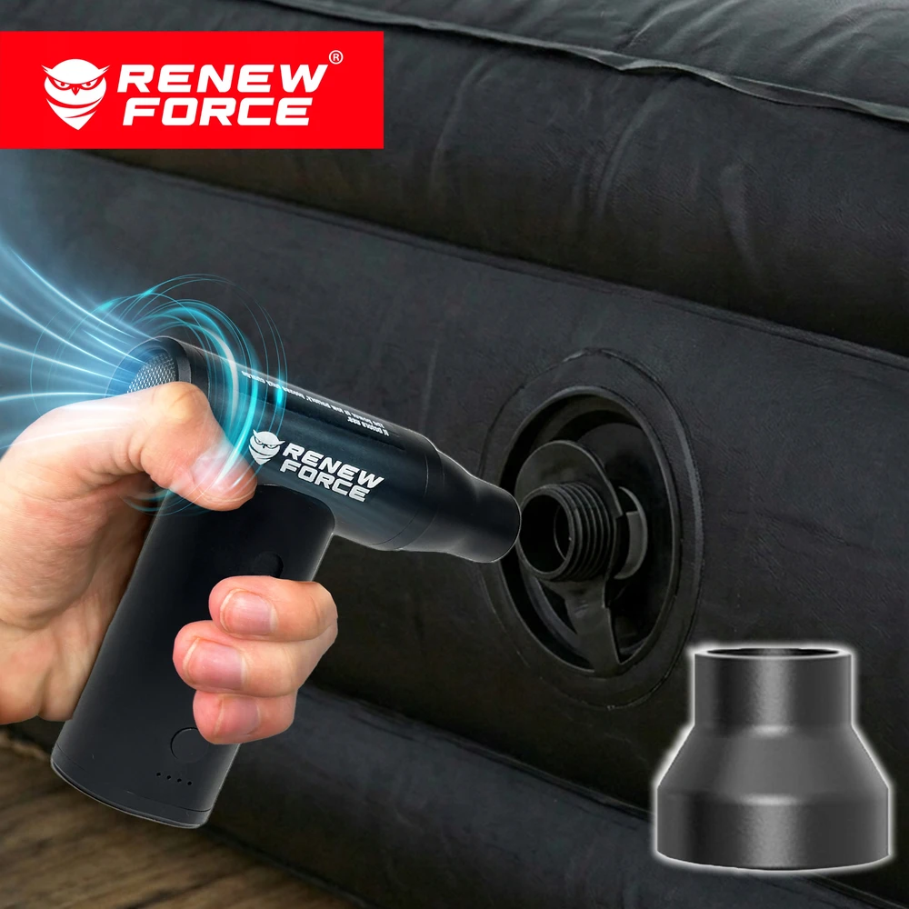 Renew Force BELAIDIS ELEKTRINIS SIURBLIS BASEINO ČIŪŽIUI IDEALUS KELIONĖMS USB-C