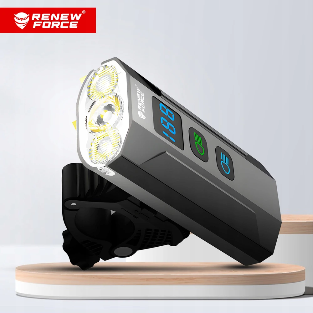 Renew Force Galingas BIKE Lamp LED priekinis žibintas 1300lm žibintuvėlis 5400mAh DVIRAČIO RINKINYS