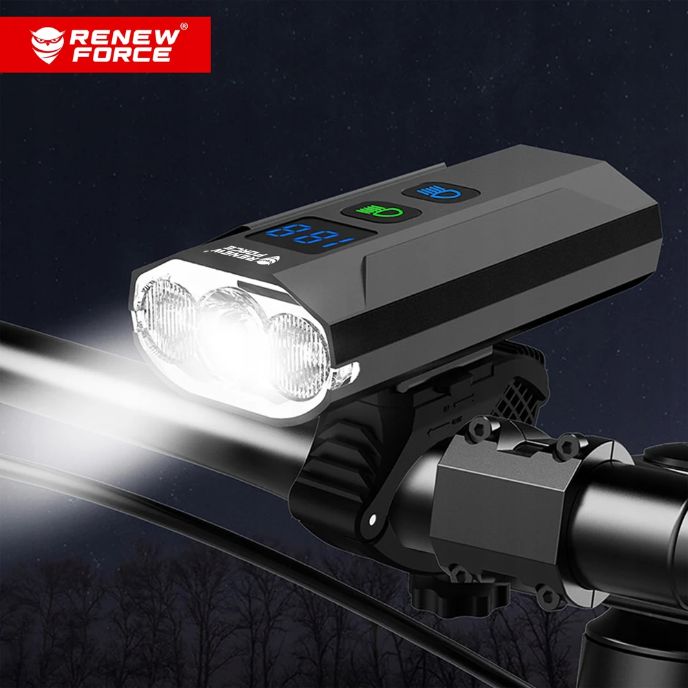Renew Force Galingas BIKE Lamp LED priekinis žibintas 1300lm žibintuvėlis 5400mAh DVIRAČIO RINKINYS