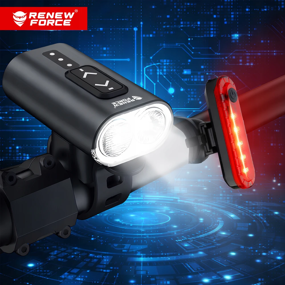 Renew Force GALINGAS LED DVIRAČIO LEMPAS ACU USB DVIRAČIO PRIEKINIAI + GALINIAI 13 REŽIMŲ
