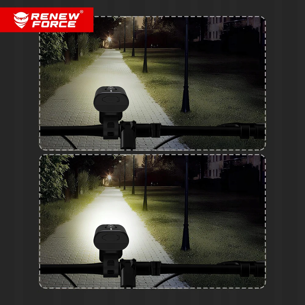 Renew Force GALINGAS LED DVIRAČIO LEMPAS ACU USB DVIRAČIO PRIEKINIAI + GALINIAI 13 REŽIMŲ
