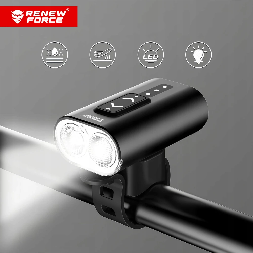 Renew Force GALINGAS LED DVIRAČIO LEMPAS ACU USB DVIRAČIO PRIEKINIAI + GALINIAI 13 REŽIMŲ