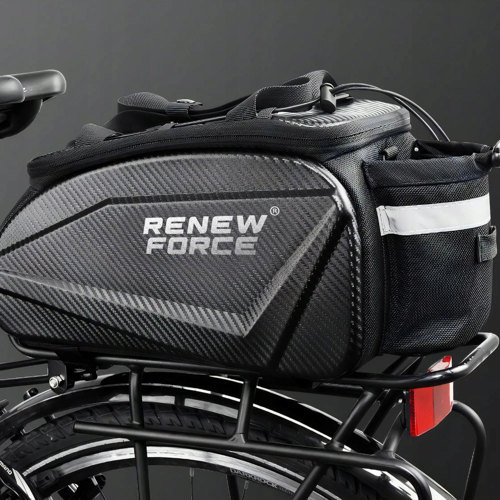 Renew Force Galinis dviračio krepšys dviračių laikikliui, atsparus vandeniui, LENGVAS ANGLIS
