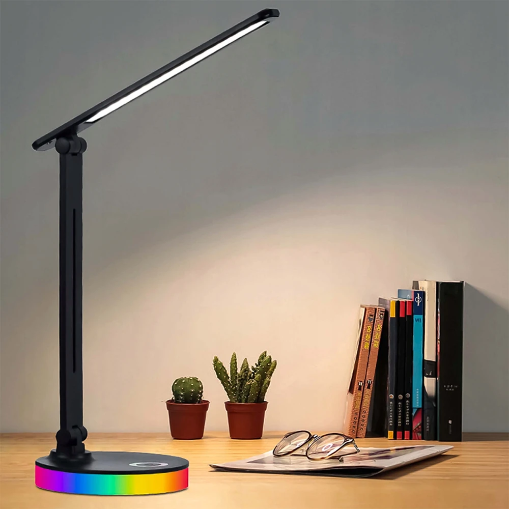 Renew Force Lampka Na Biurko Biurkowa LED Szkolna Dotyk Do Czytania Regulowana + USB