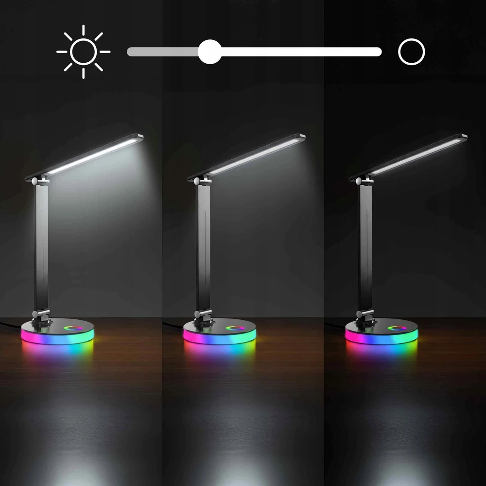 Renew Force Lampka Na Biurko Biurkowa LED Szkolna Dotyk Do Czytania Regulowana + USB