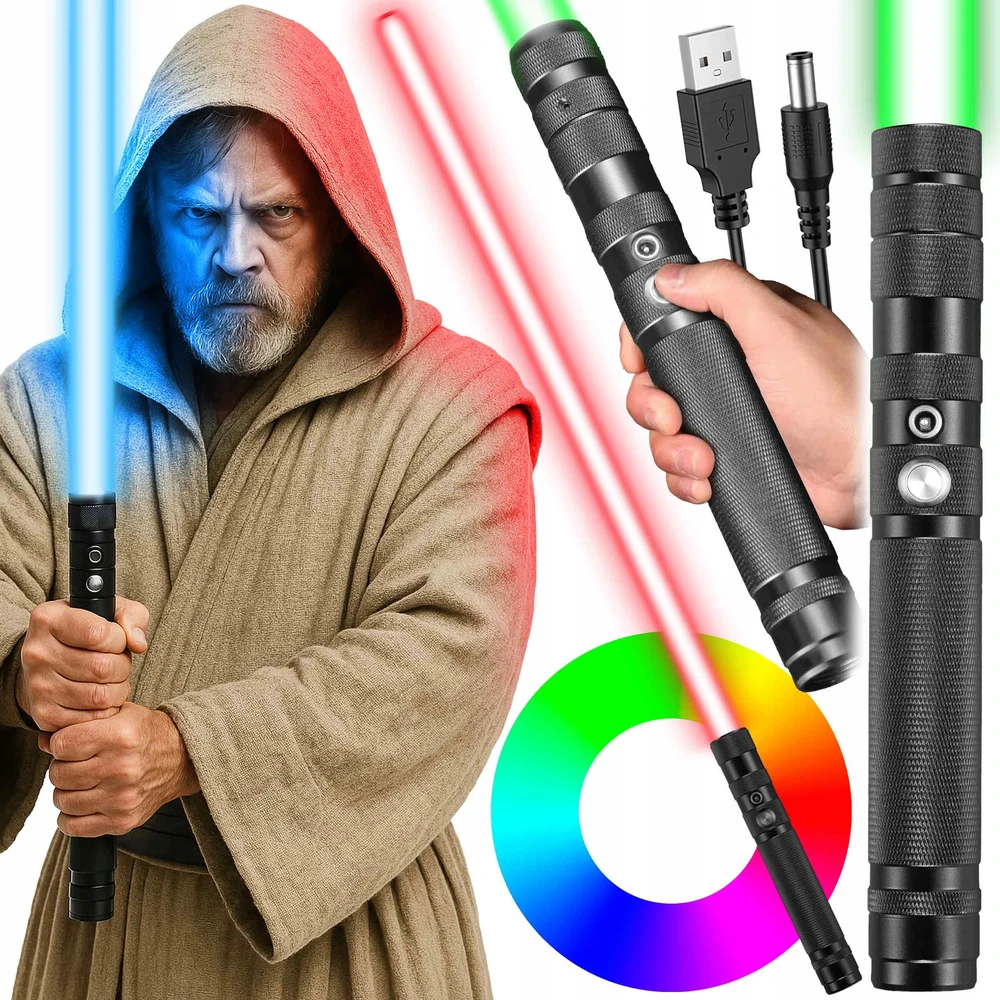 Renew Force LED LIGHTSABRE 16 SPALVŲ IR GARSAS TOBULAS STAR WARS GERBĖJAMS