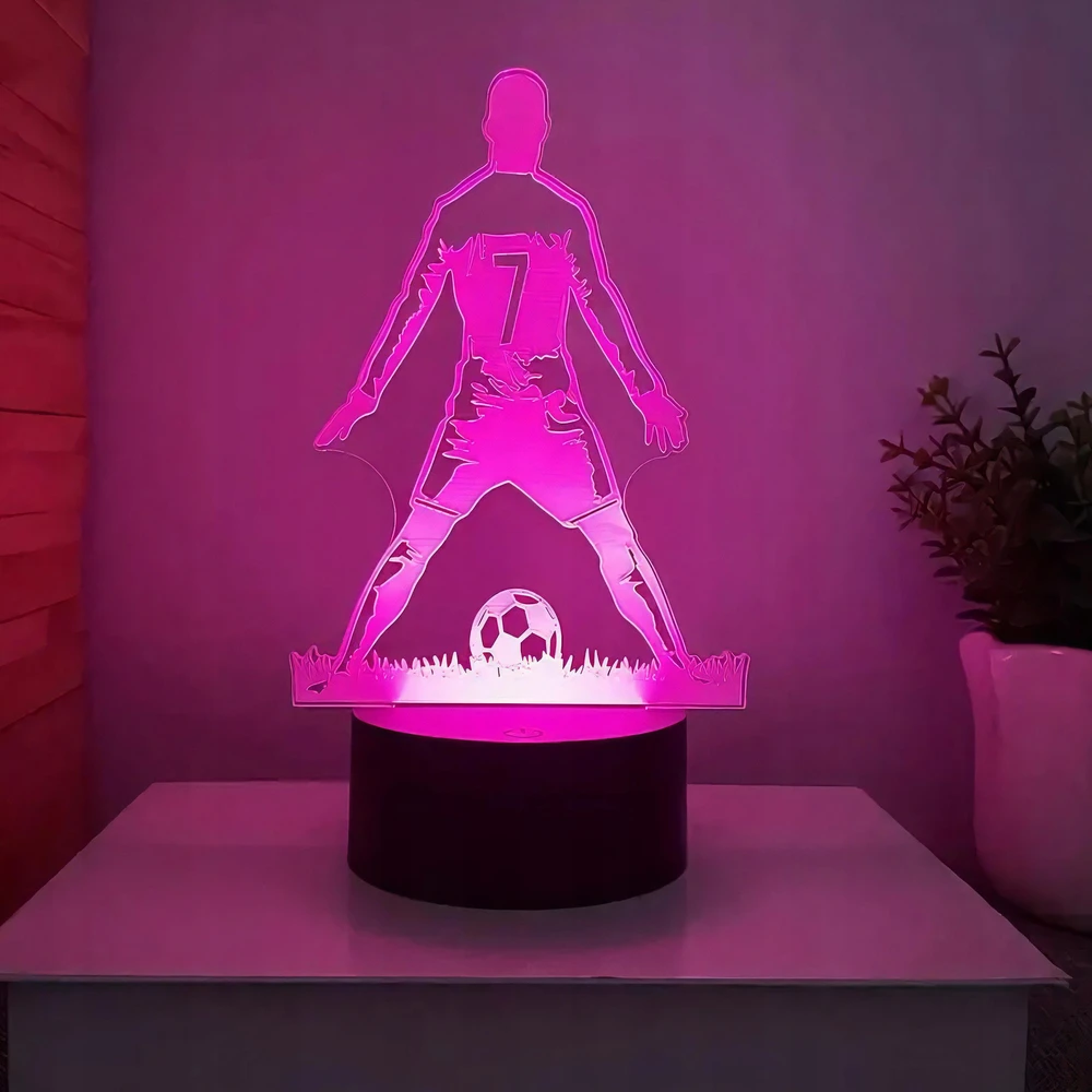 Renew Force LED naktinės šviesos futbolo žaidėjas 3D RGB nuotolinio valdymo pultas GAMING Real Madrid