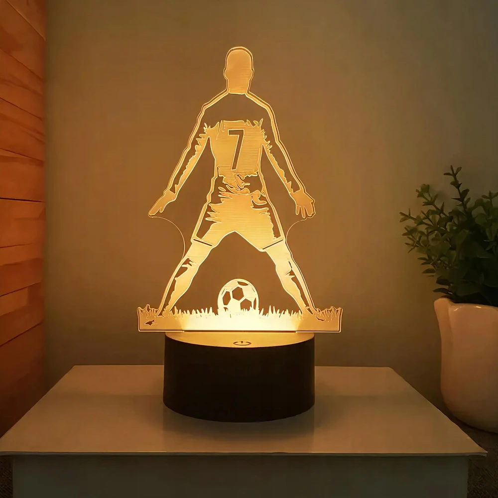 Renew Force LED naktinės šviesos futbolo žaidėjas 3D RGB nuotolinio valdymo pultas GAMING Real Madrid