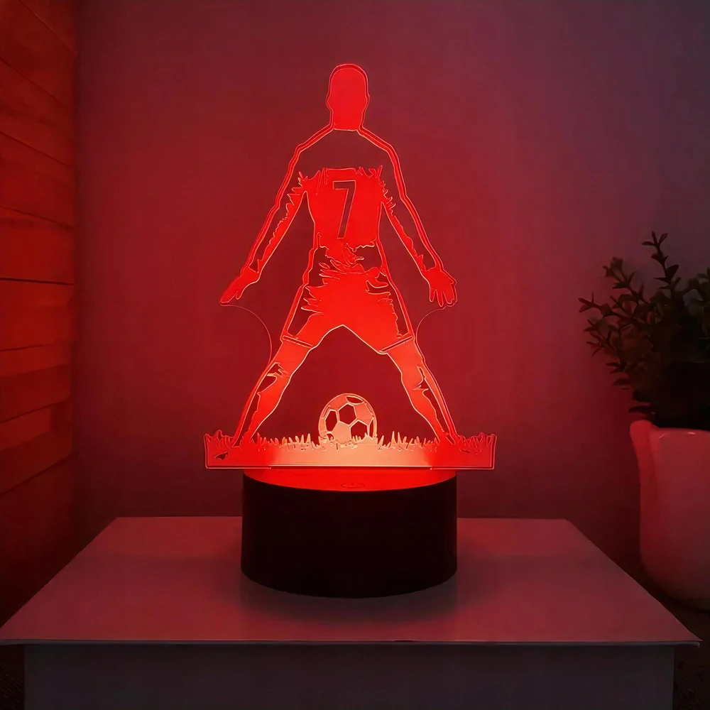 Renew Force LED naktinės šviesos futbolo žaidėjas 3D RGB nuotolinio valdymo pultas GAMING Real Madrid