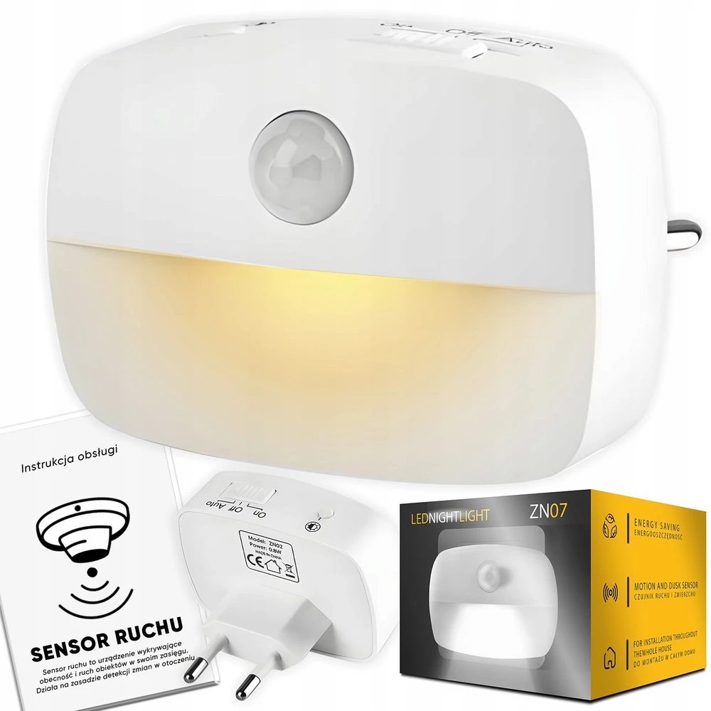 Renew Force LED naktinis apšvietimas, skirtas kontaktui su „Twilight Motion Sensor“ 3 režimų lizdu