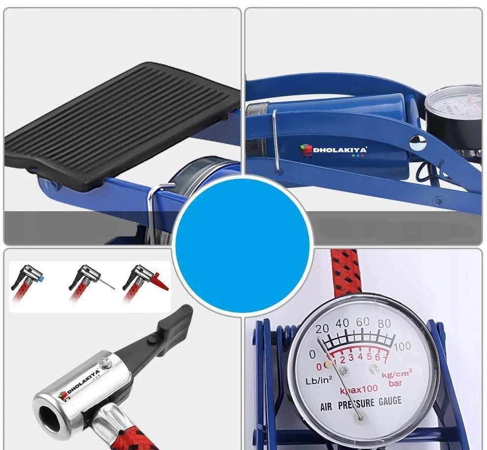 Retoo AUTOMOBILIŲ DVIRAČIO SIURBLAS, MONTUAMAS PĖJOJE, GRINDŲ stūmoklinis MANOMETRAS + FUNKCIJA
