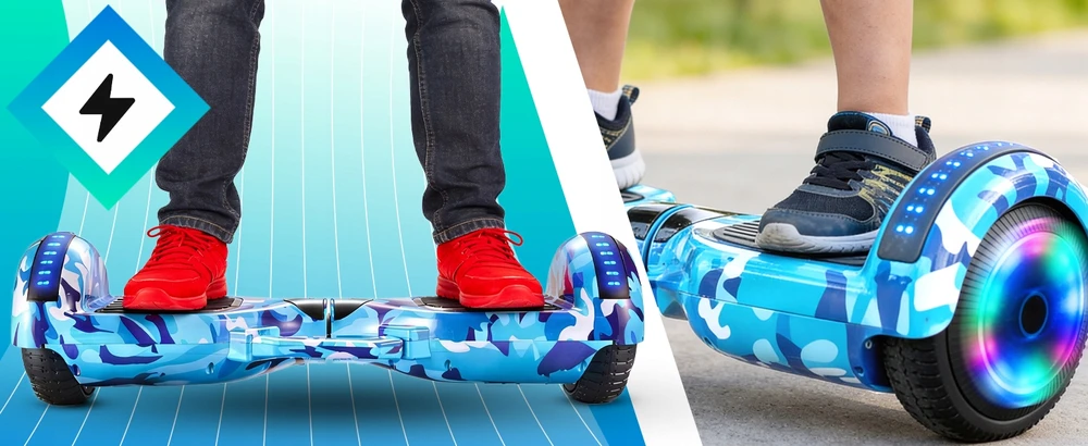Retoo Hoverboard 8 colių elektrinė riedlentė su LED plokšte ir garsiakalbių apsaugomis ER033