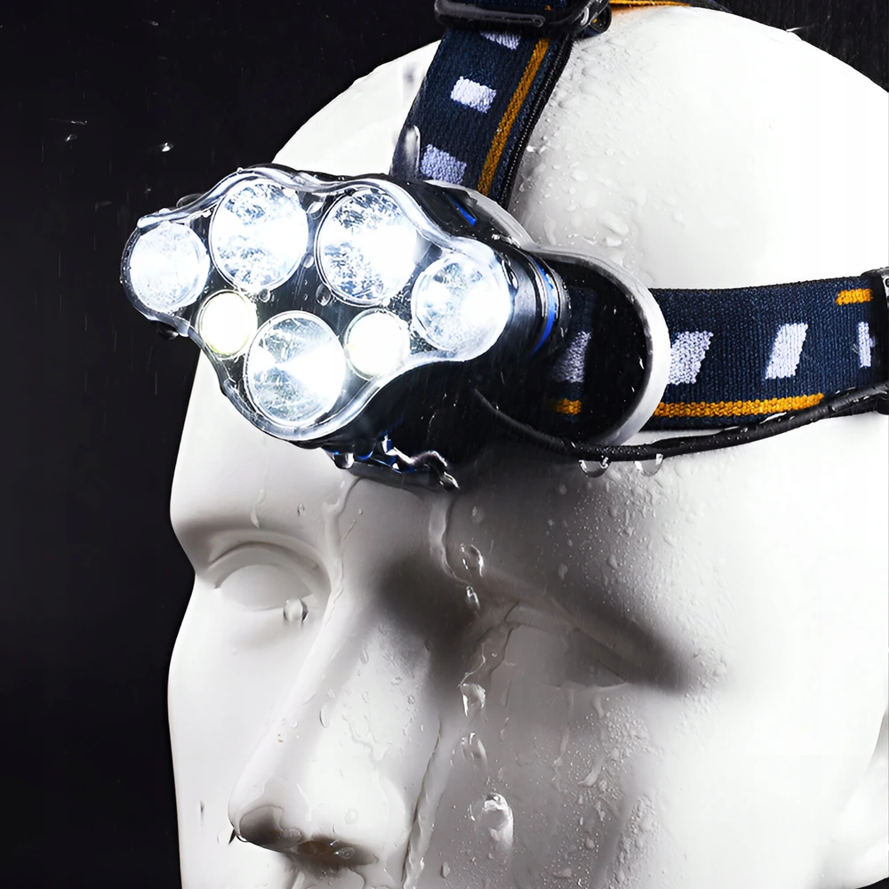Retoo Žibintuvėlis ant galvos LumoBeam, 8 LED + COB