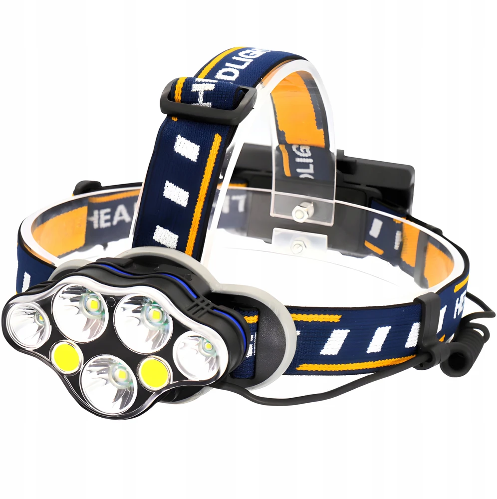 Retoo Žibintuvėlis ant galvos LumoBeam, 8 LED + COB