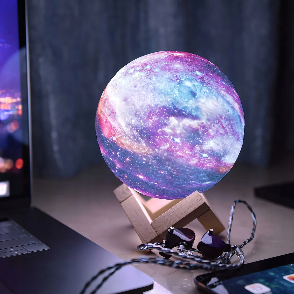 Retoo Lampka Naktinė lempa, mėnulio šviesa, šviečianti 3D mėnulio šviesa, RGB nuotolinio valdymo pultas, LED šviesa, mėnulio šviesa
