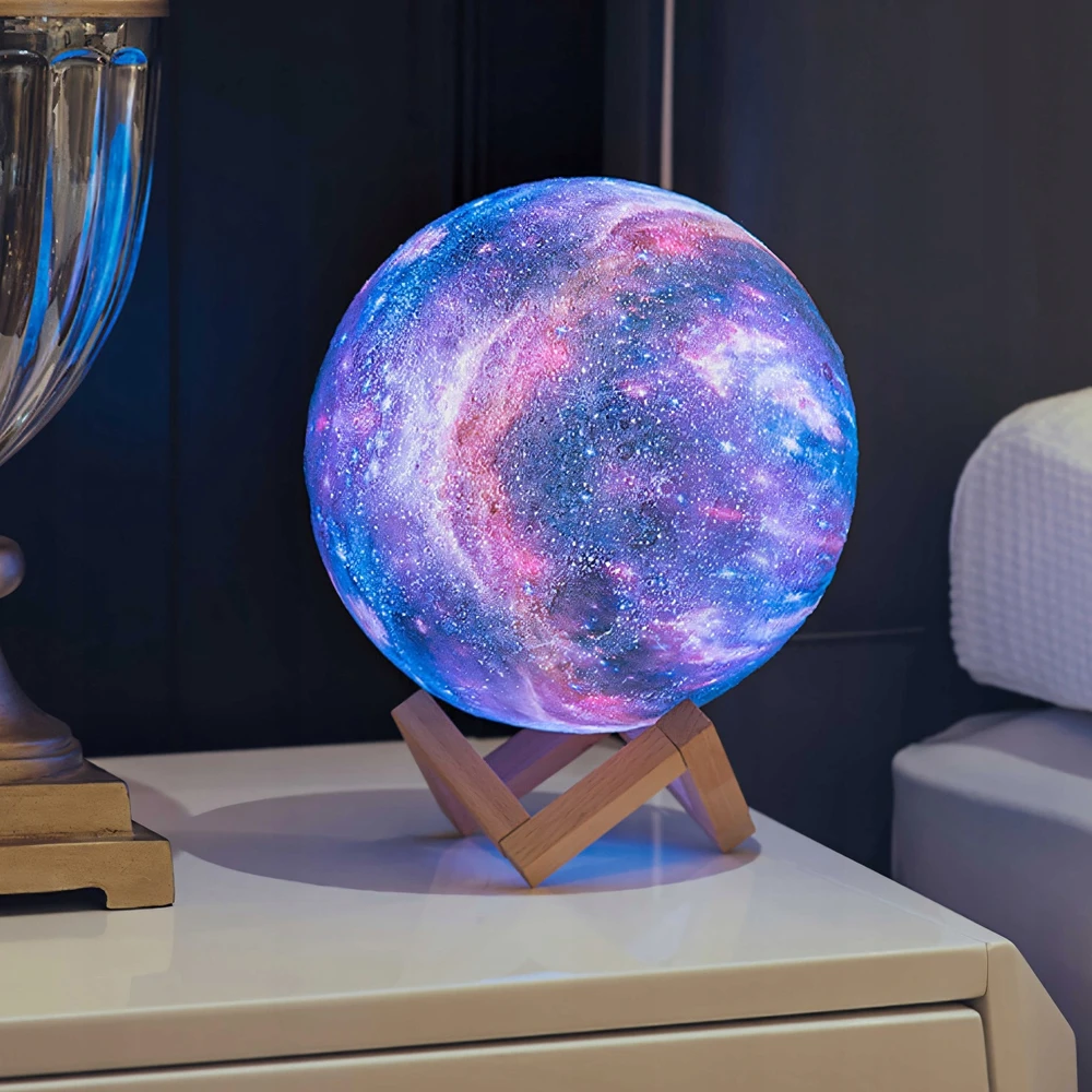Retoo Lampka Naktinė lempa, mėnulio šviesa, šviečianti 3D mėnulio šviesa, RGB nuotolinio valdymo pultas, LED šviesa, mėnulio šviesa