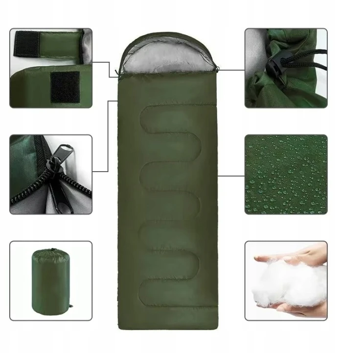 Retoo MUMMY TOURIST miegmaišis šiltas CAMO 210x75cm SKILĖ SU gobtuvu su dangteliu