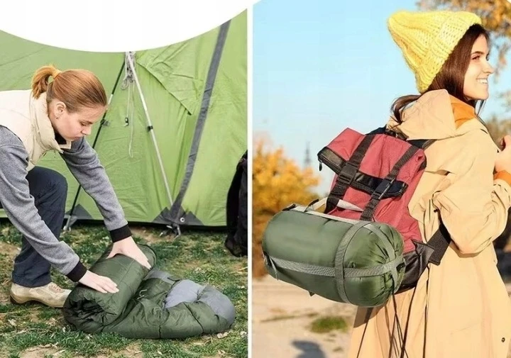 Retoo MUMMY TOURIST miegmaišis šiltas CAMO 210x75cm SKILĖ SU gobtuvu su dangteliu