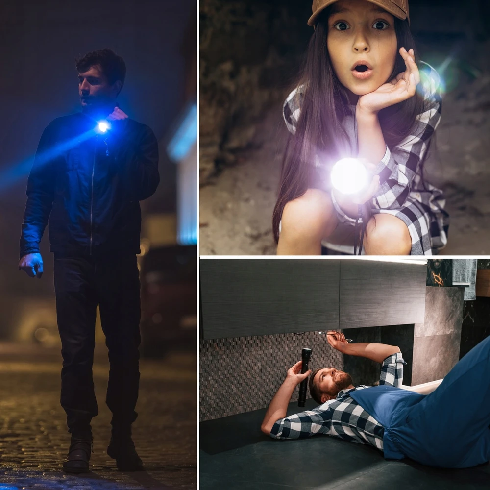 Retoo POLICIJOS KARINIS TAKTINIS BLYKŠČIAS GALINGAS LED ZOOM Prožektoriaus korpuso perdanga