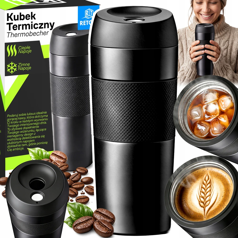 Retoo TERMINIS PUODLAS TERMINIS TERMO KARŠTAMS GĖRIMAMS IKI 24 VALANDŲ, 400 ml, ARBATA, KAVA
