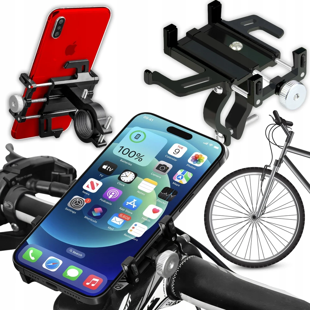 Retoo Tvirtas ALIUMININIS DVIRAČIO LAIKIKLIS, UNIVERSALUS TELEFONUI MOTOROLERIUI