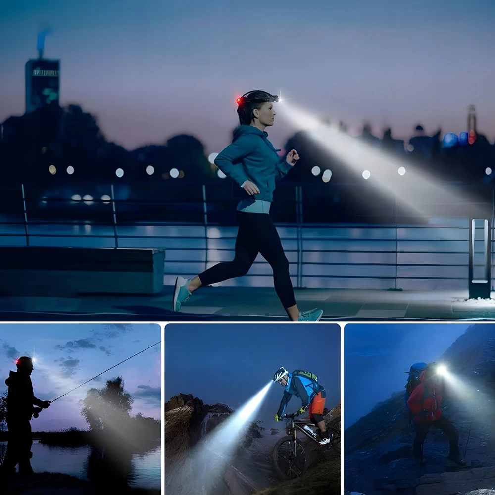 Retoo Žibintuvėlis, Priekinis žibintas, LED galvos žibintas, atsparus vandeniui, įkraunamas, LED COB, 300 m