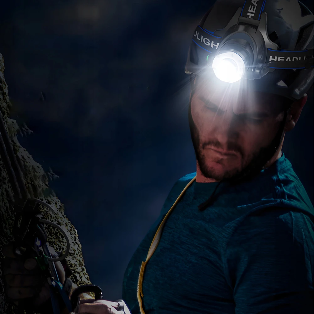 Retoo Žibintuvėlis, Priekinis žibintas, LED galvos žibintas, atsparus vandeniui, įkraunamas, LED COB, 300 m