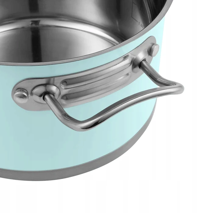 Vintage Cuisine Retro vintage virtuvės puodų rinkinys Plieninis 6vnt Indukcinis - mėtų