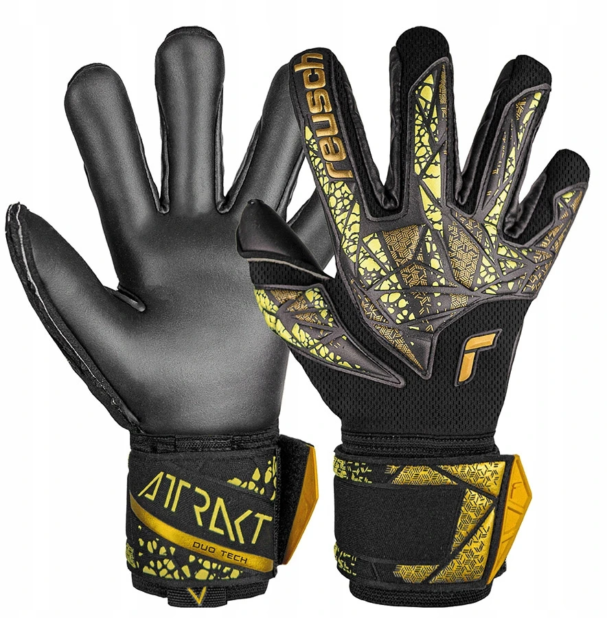 Reusch Attrakt Duo Finger Support futbolo vartininko pirštinės - Juodos