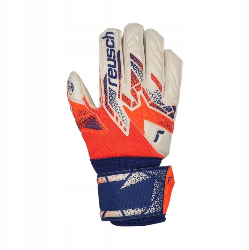Reusch Attrakt Sidabrinis Junior futbolo vartininko pirštinės oranžinės mėlynos - 6