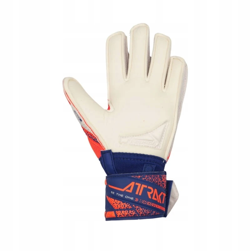 Reusch Attrakt Sidabrinis Junior futbolo vartininko pirštinės oranžinės mėlynos - 6
