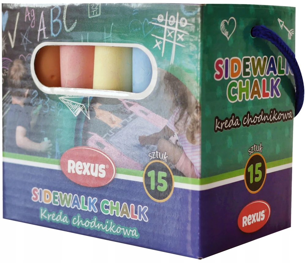 Rexus Šaligatvio kreida 10,5x2,3 cm 15 spalvų 128x110 mm Beniamin
