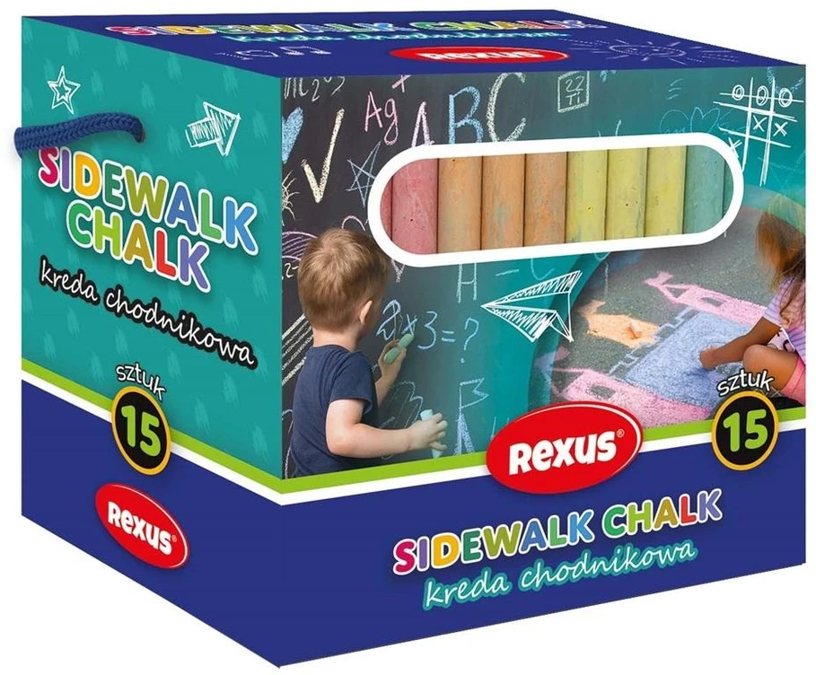Rexus Šaligatvio kreida 10,5x2,3 cm 15 spalvų 128x110 mm Beniamin