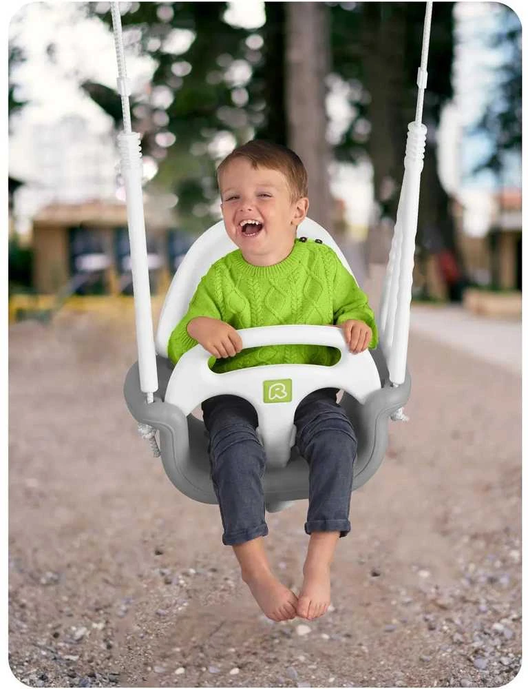 „Ricokids“ 3 viename kibiro formos sūpynės, pilkos ir baltos