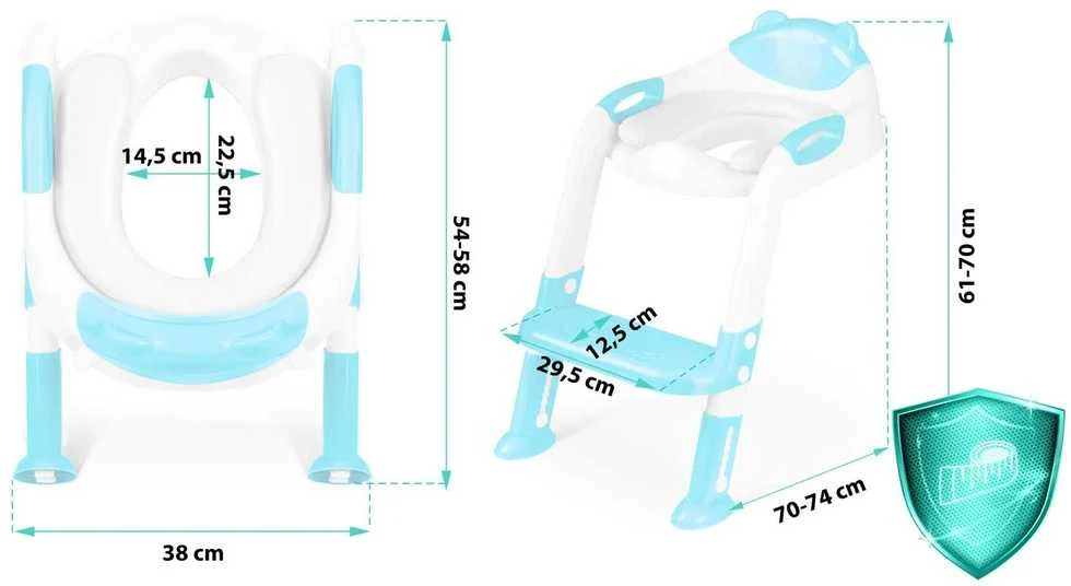 Tualeto sėdynė su laipteliu ir paminkštinimu, Ricokids