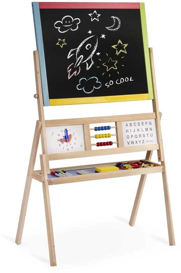 Ricokids didelė magnetinė kreidinė lenta su besisukančiu laikrodžiu – daugiaspalvė