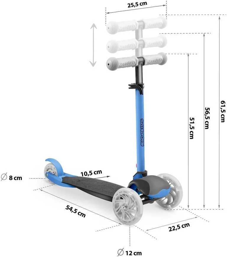 Ricokids Loco triratis paspirtukas - mėlynas