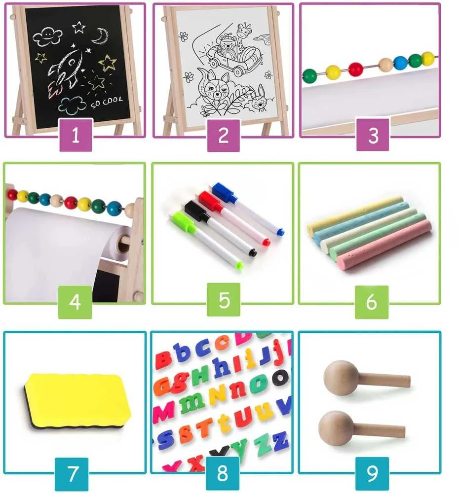„Ricokids“ magnetinė kreidinė lenta, besisukanti