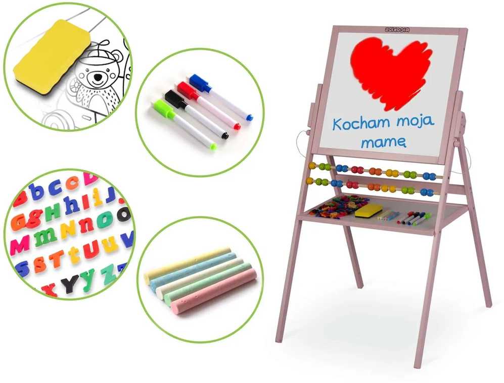 Ricokids magnetinė kreidinė lenta, besisukanti - rožinė