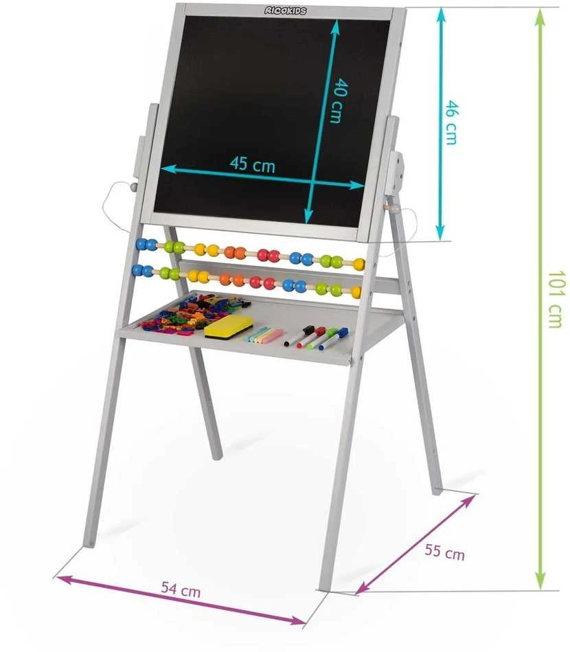 Ricokids magnetinė kreidinė lenta, besisukanti - pilka