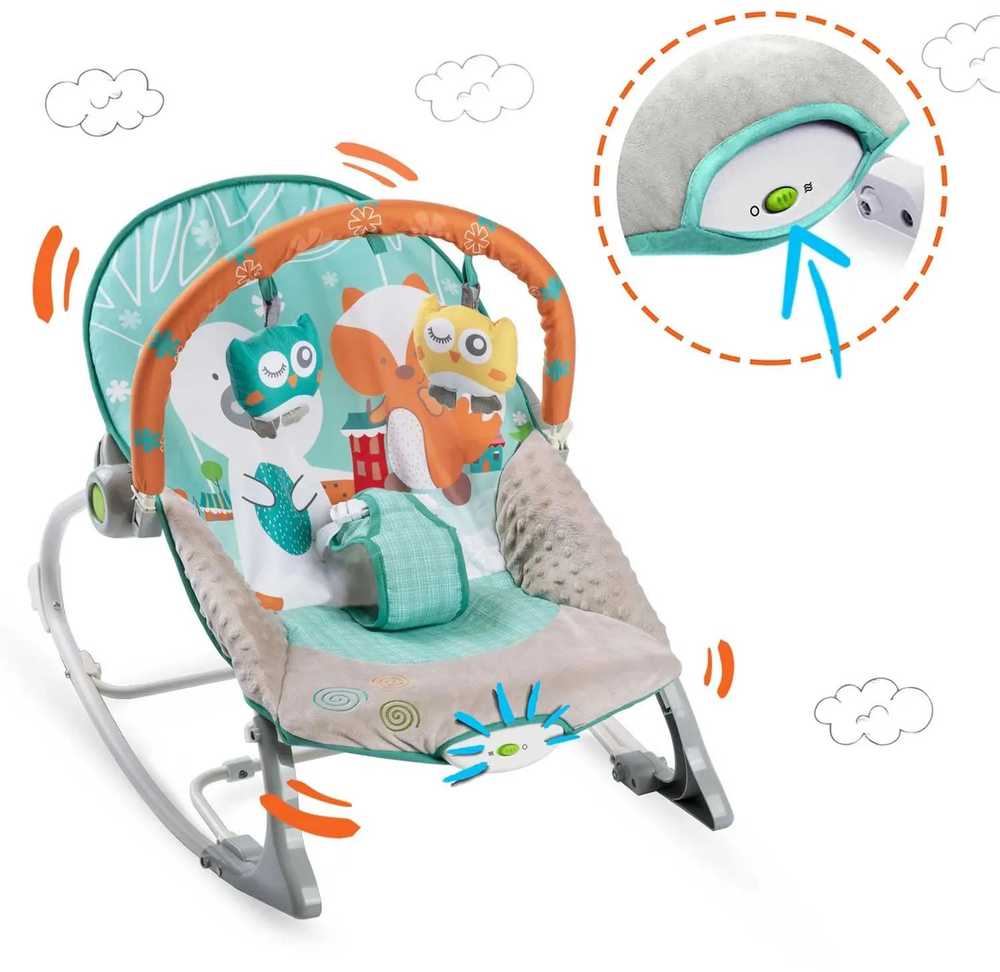 Ricokids šokinėjantis batutas su vibracija - baltas ir mėlynas