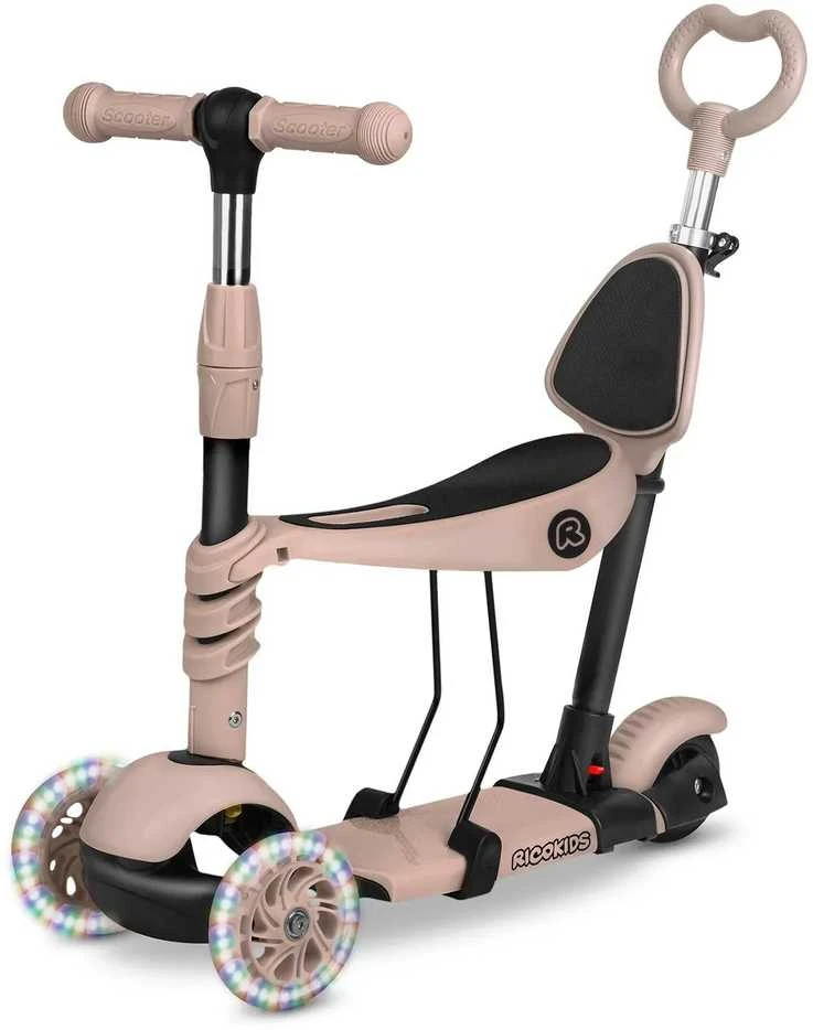 „Ricokids Todi“ triratis paspirtukas – smėlio spalvos