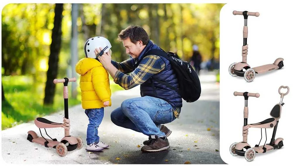 „Ricokids Todi“ triratis paspirtukas – smėlio spalvos