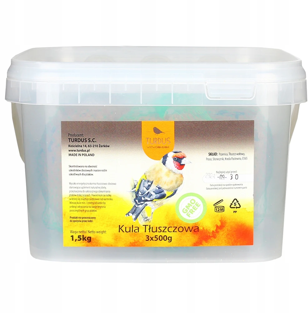 Riebalų kamuoliukai laukiniams paukščiams 3x500g PL385-3