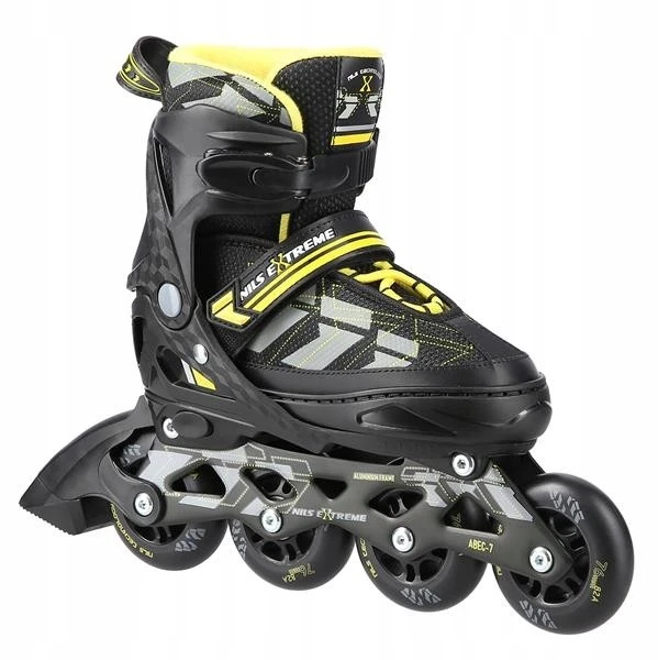 Riedučiai Nils Extreme NA11002 juodi-geltoni - PU70 mm/82A (S 31-34)