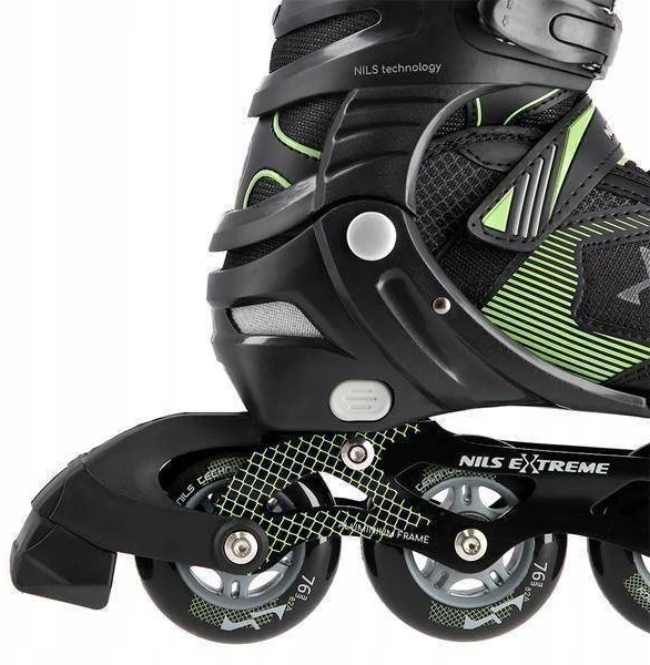 Riedučiai Nils Extreme NA9080 juodi-žali - |PU76 mm/82A L(39-42)|