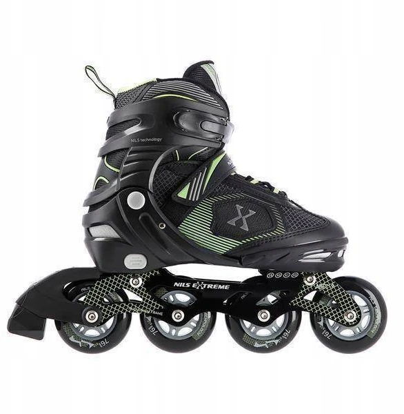 Riedučiai Nils Extreme NA9080 juodi-žali - |PU76 mm/82A L(39-42)|