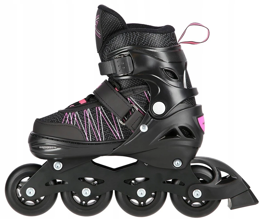 Riedučiai/ledo ritulio pačiūžos Nils Extreme NH11912 juodi-rožiniai - PU80 mm/82A (L 39-42)