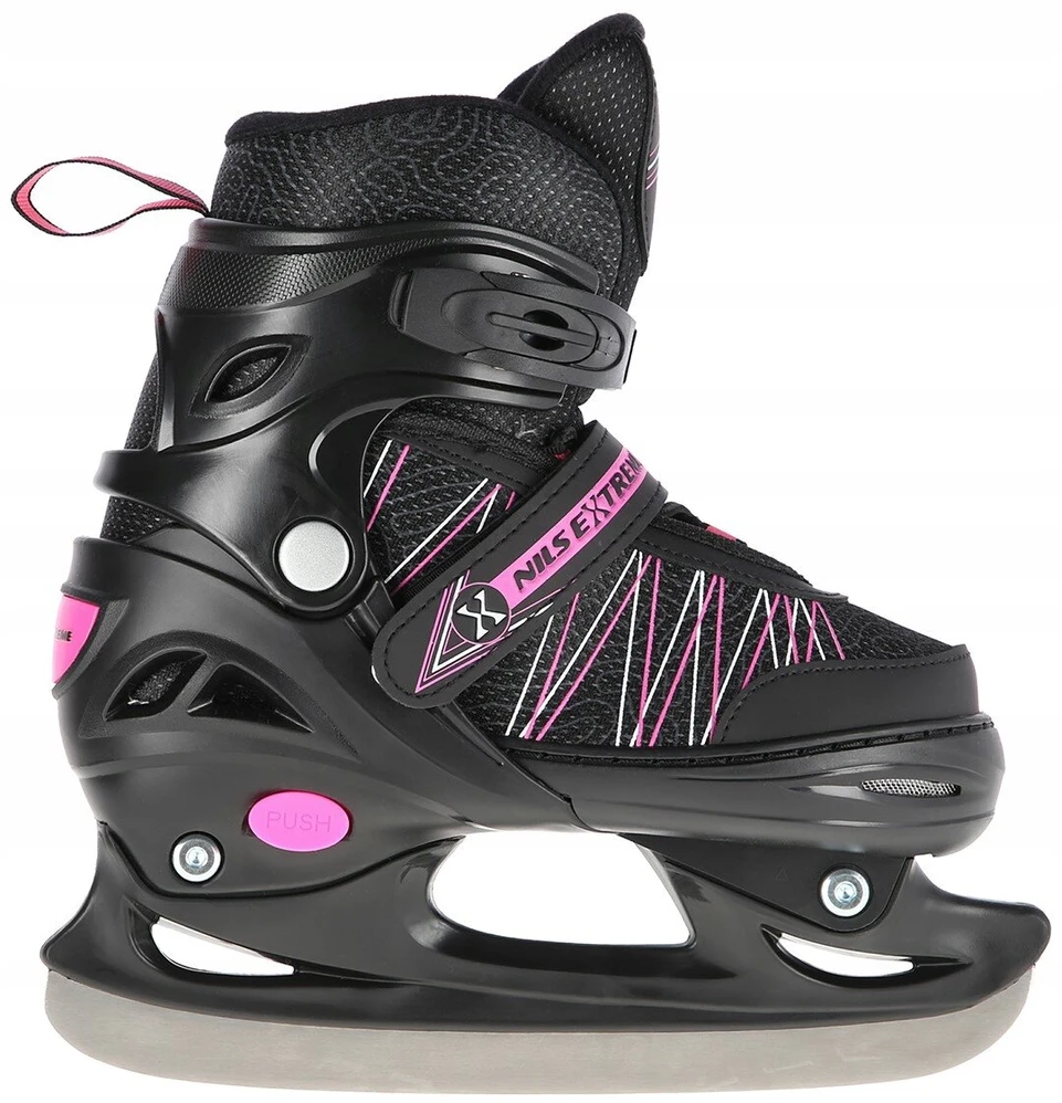 Riedučiai/ledo ritulio pačiūžos Nils Extreme NH11912 juodi-rožiniai - PU80 mm/82A (L 39-42)